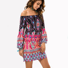 Load image into Gallery viewer, Fashion Bohemian Summer Dress Print Beach Vintage Sexy Female Vestidos