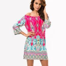 Load image into Gallery viewer, Fashion Bohemian Summer Dress Print Beach Vintage Sexy Female Vestidos