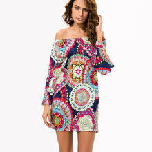 Load image into Gallery viewer, Fashion Bohemian Summer Dress Print Beach Vintage Sexy Female Vestidos