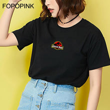 Load image into Gallery viewer, Jurassic Park T Shirt Women Short Sleeve Black Tshirt Causal T-Shirt O-Neck Shirts