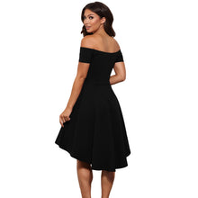 Load image into Gallery viewer, 2018 New Summer Women Burgundy Blue Princess Dresses Off The Shoulder  Short