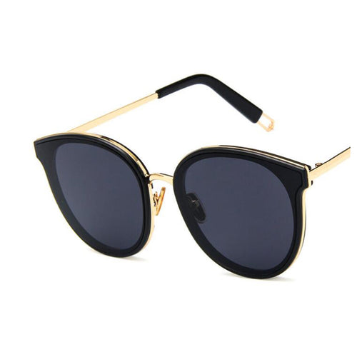 2018 Luxury Women Cat Eye Sunglasses Retro Oversize  Vintage Reflective Sunglasses