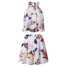 Load image into Gallery viewer, Floral Print Women Set Summer Beach Wear Fashion 2018 Sweet Clothing Two Pieces