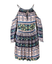 Load image into Gallery viewer, Nini Wonderland Off Shoulder Strap Summer Dress Women Lace Up Floral Print Casual