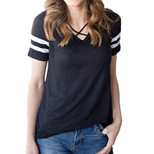 Load image into Gallery viewer, LASPERAL Casual V Neck Women Summer T Shirt Short Sleeve Hollow Out Fashion